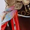 Close-up of Tingyun cosplay's accessories and fabric pattern