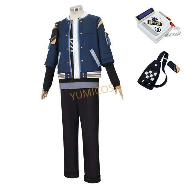 A Zenless Zone Zero Wise cosplay jelmezének elülső nézete.