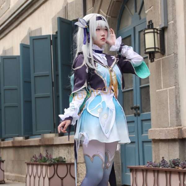 Etunäkymä Lumine Cosplay-puvusta Genshin Impactista