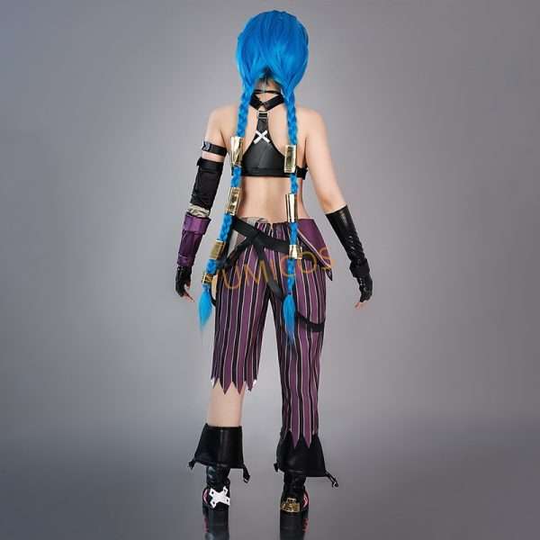 Jinx Cosplay Costume from Arcane: League of Legends – Front view of the outfit