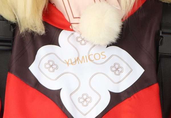 Detailed embroidery and fabrics of Klee Cosplay Costume