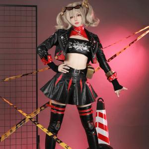 Burnice Whita Cosplay Costume Front, featuring full outfit with intricate design.