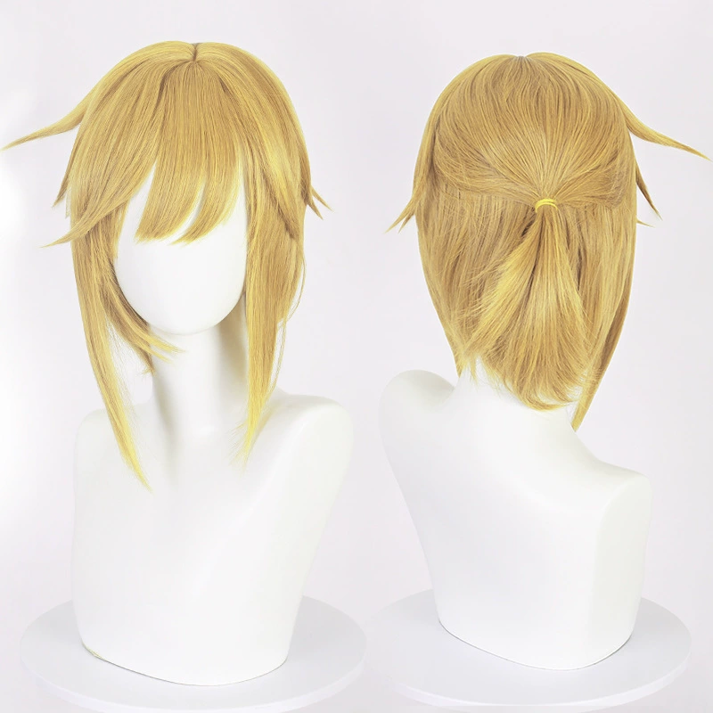 link-cosplay-wig-front.jpg - Front view of Link Cosplay Wig – short blonde style