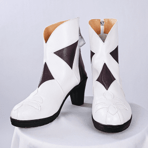 Honkai Star Rail inspired shoes front view showing embroidered logo and toe shape