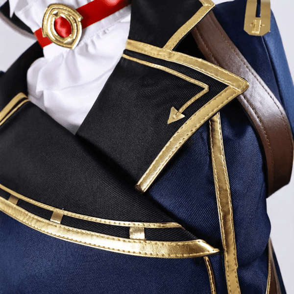 Close-up details of Caitlyn Cosplay Costume, showcasing fabric and design