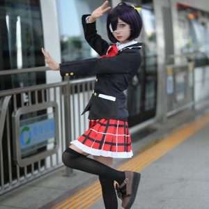 Enchanted school uniform with dramatic sleeves