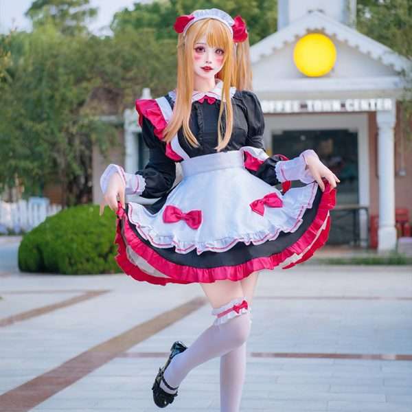 Pink gradient idol dress with star details front angle