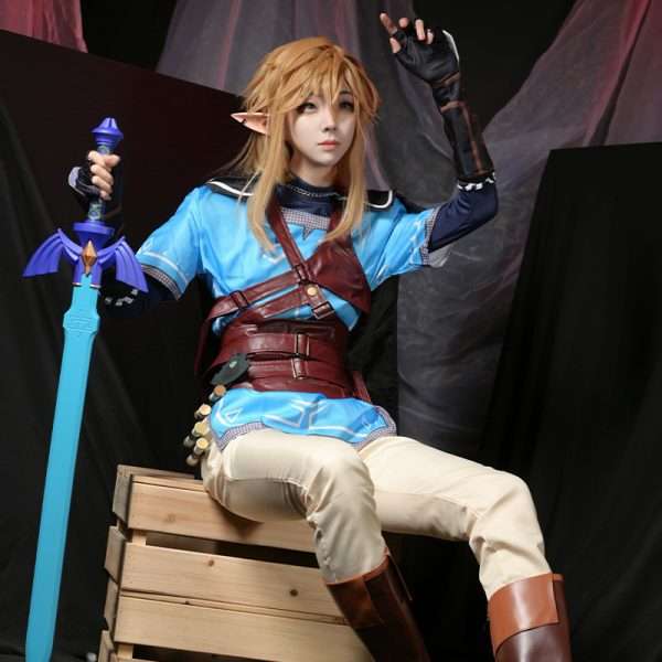Vista frontal do TOTK Link Cosplay Costume