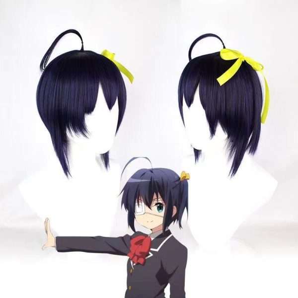Parrucca anime castano scuro con frangia copri occhi