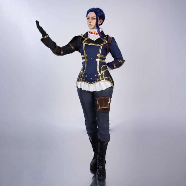 Front view of Caitlyn Cosplay Costume from Arcane Season 2