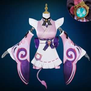Front view of Genshin Impact Mizuki Yumemizuki Cosplay Costume