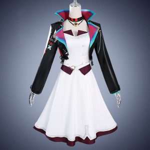 Front view of Jinx Powder cosplay dress from Arcane Season 2