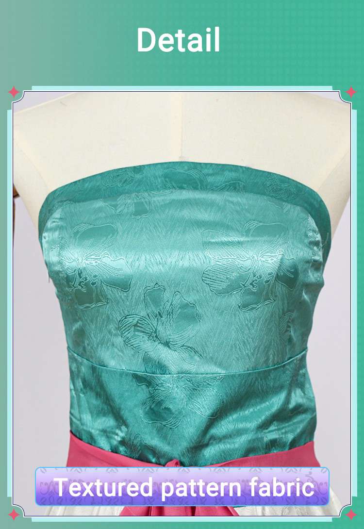 Lähikuva yksityiskohdista Maomao Green Hanfu Style Cosplay puku