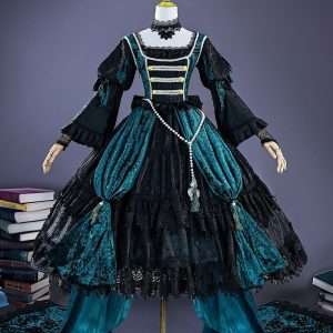 Front view of Black Butler Ciel Phantomhive Green Witch cosplay costume
