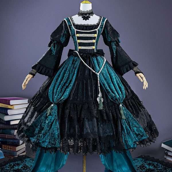 Front view of Black Butler Ciel Phantomhive Green Witch cosplay costume