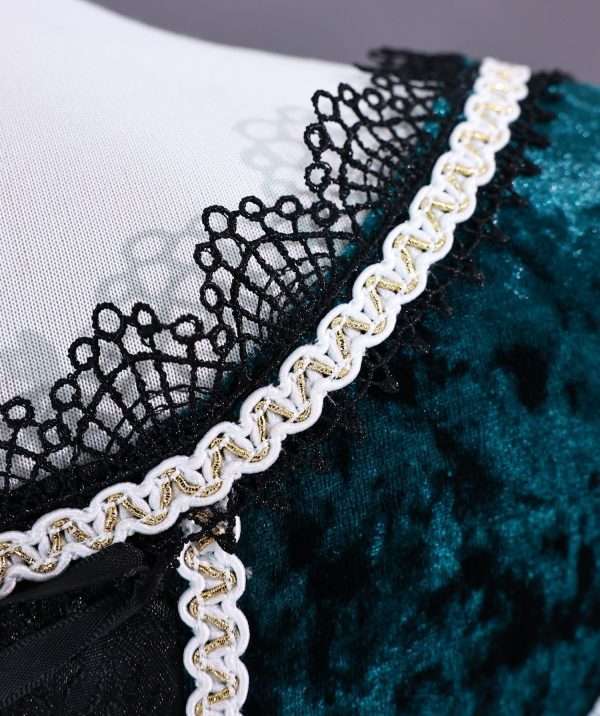 Close-up details of Black Butler Ciel Phantomhive Green Witch cosplay costume