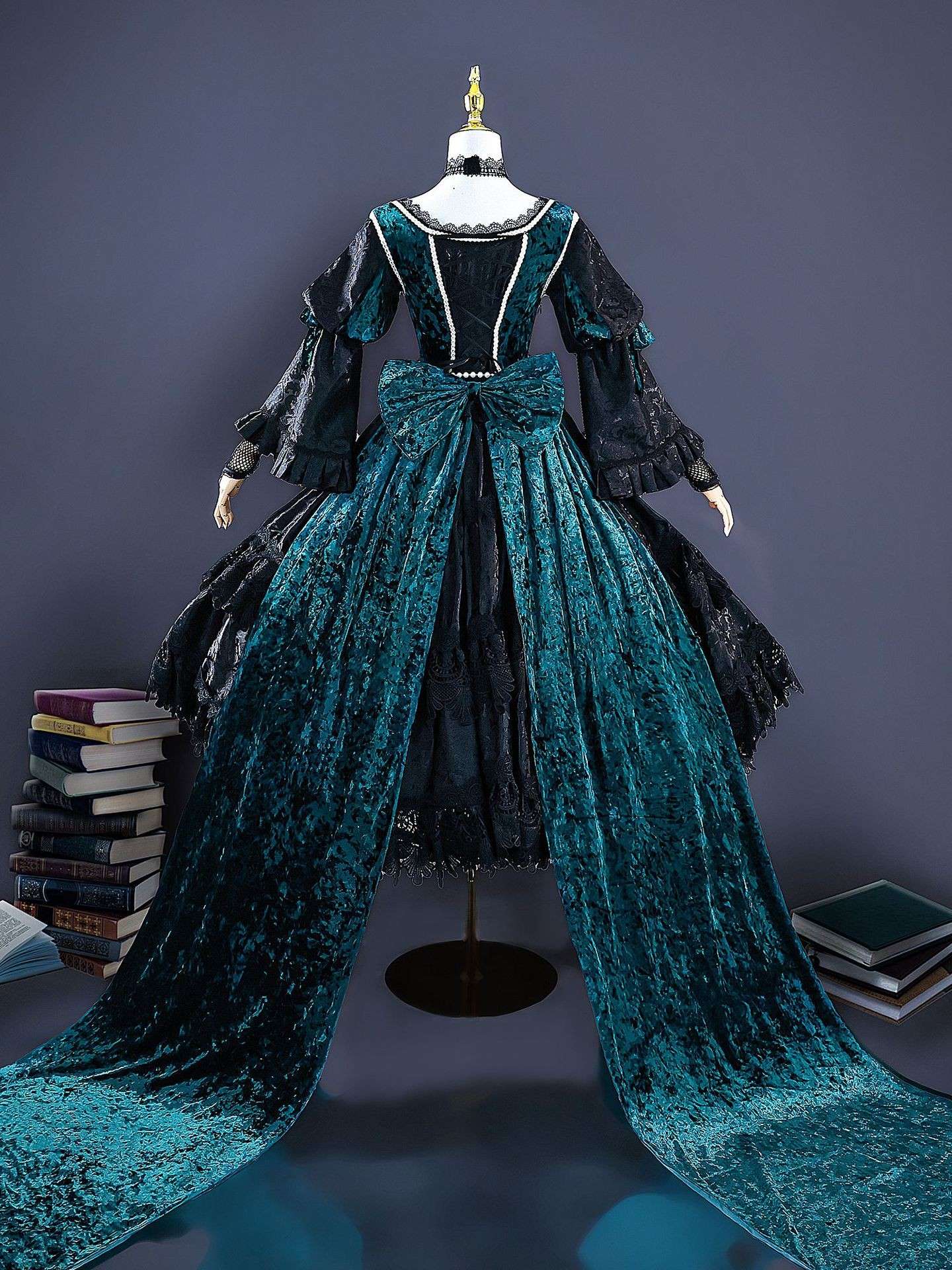 Front view of Black Butler Ciel Phantomhive Green Witch cosplay costume
