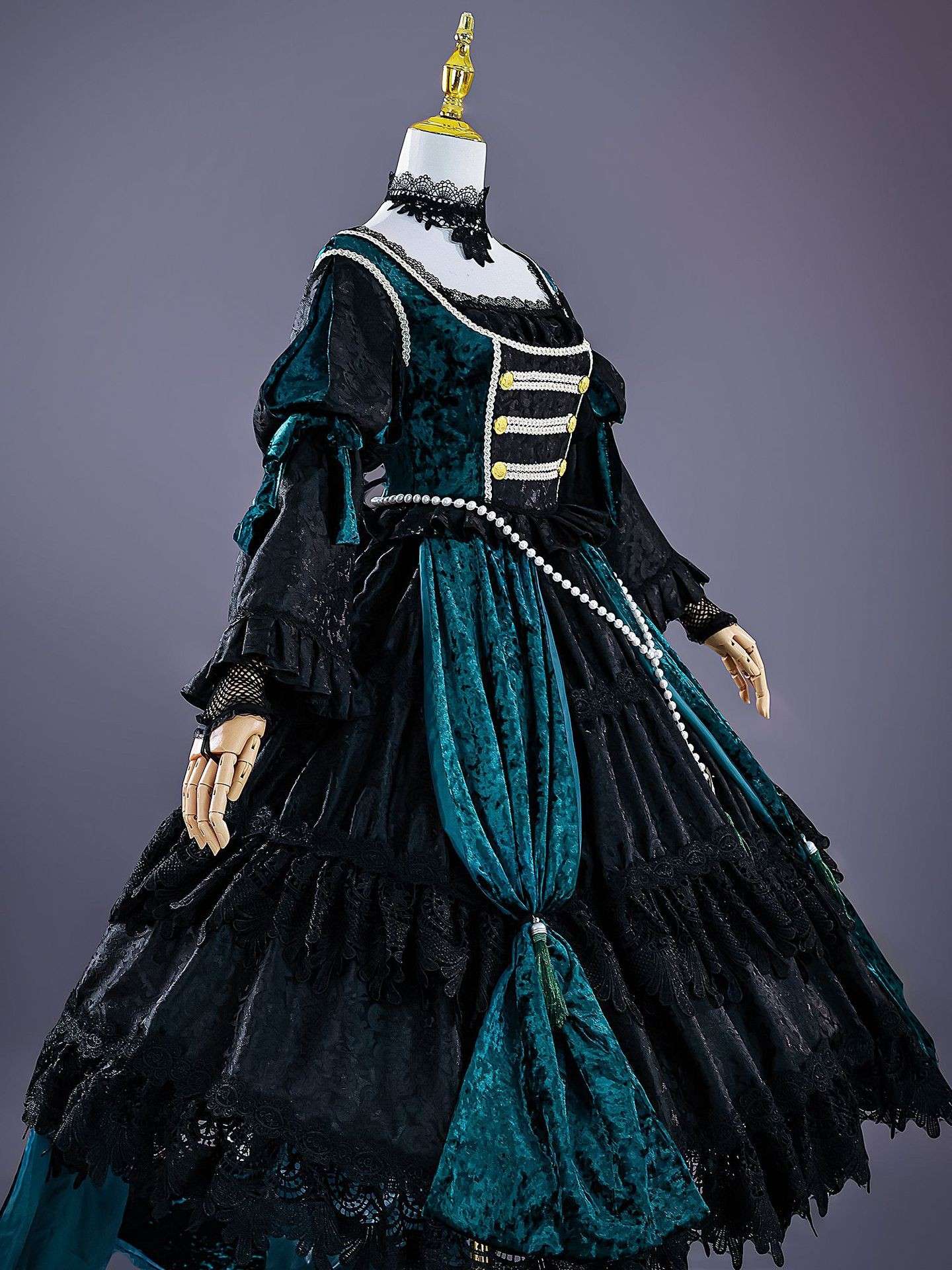Front view of Black Butler Ciel Phantomhive Green Witch cosplay costume