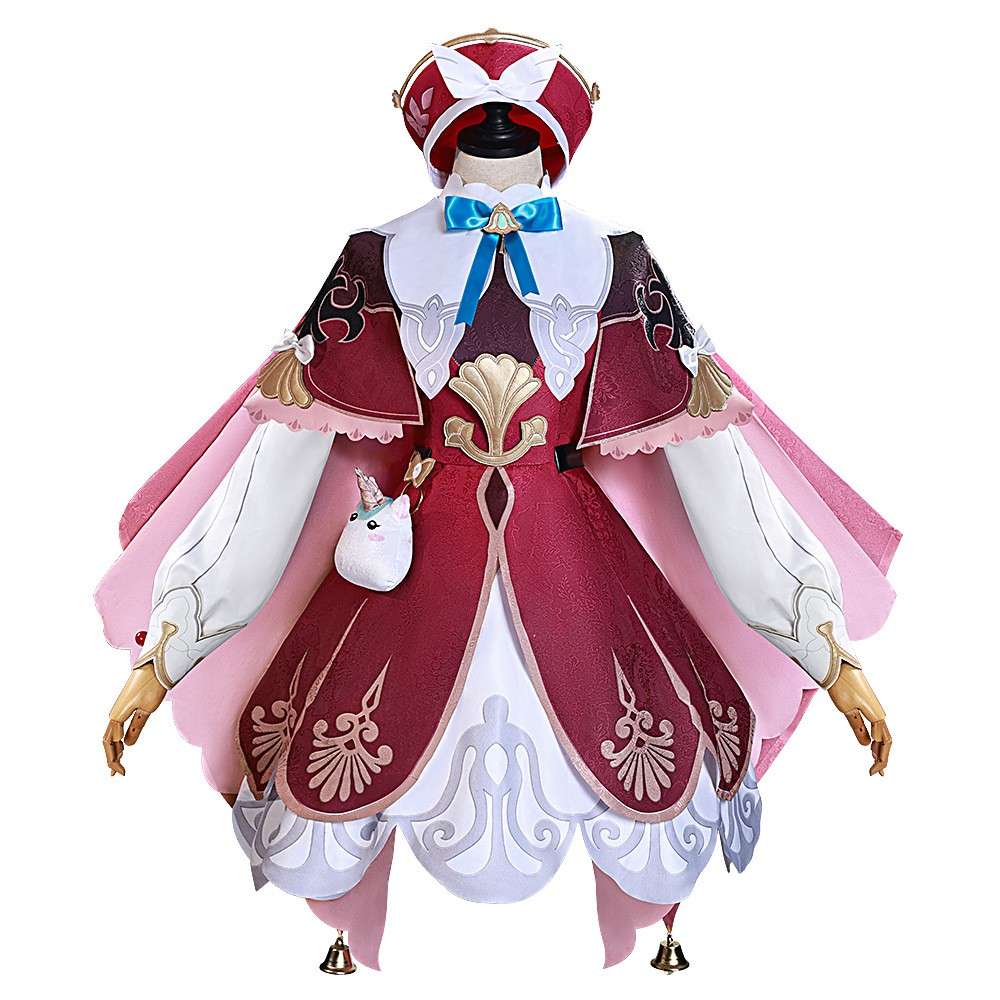 Vista frontal do fato de cosplay de Hyacine de Honkai: Star Rail
