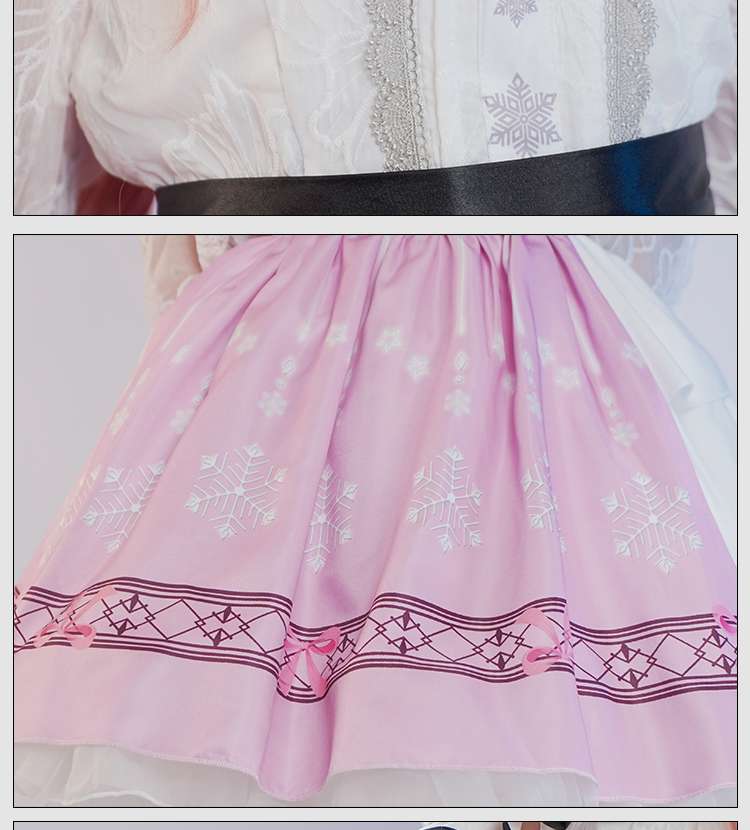 Close-up details of Nikki Cosplay Pink Dress