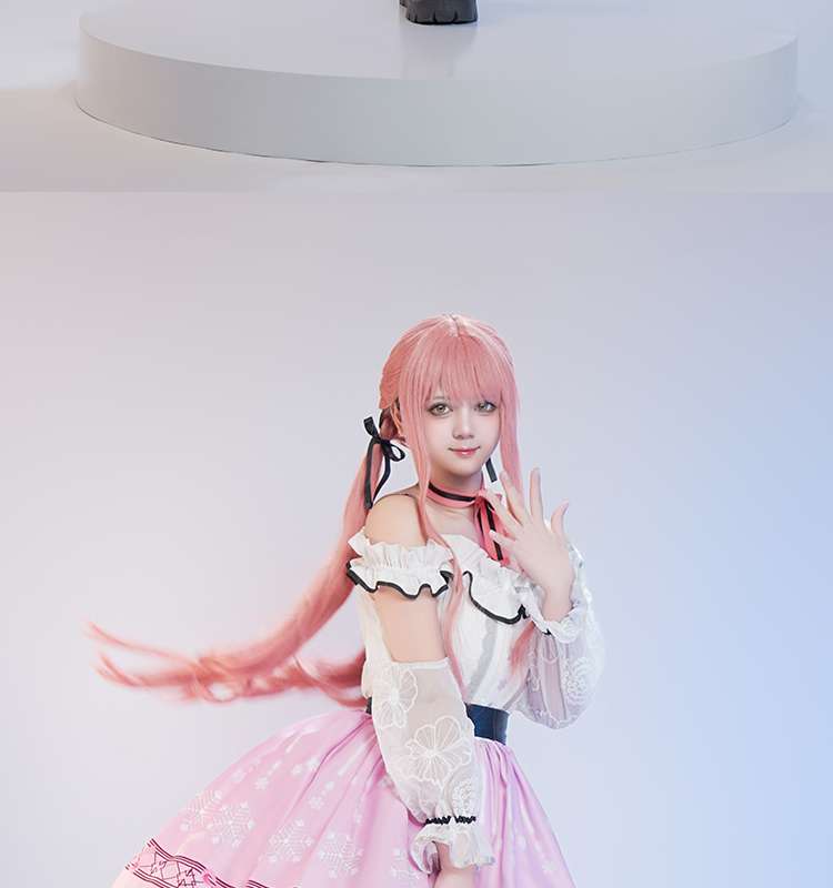 Front view of Infinity Nikki Nikki Cosplay Pink Dress