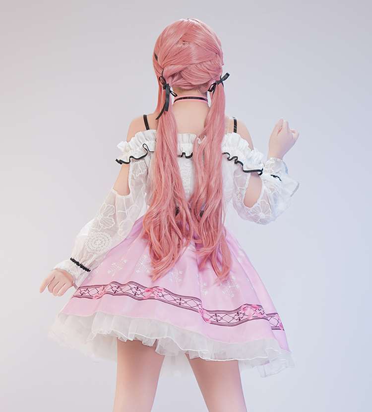 Back view of Infinity Nikki Nikki Cosplay Pink Dress