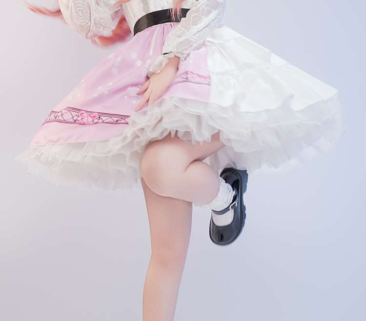 Front view of Infinity Nikki Nikki Cosplay Pink Dress