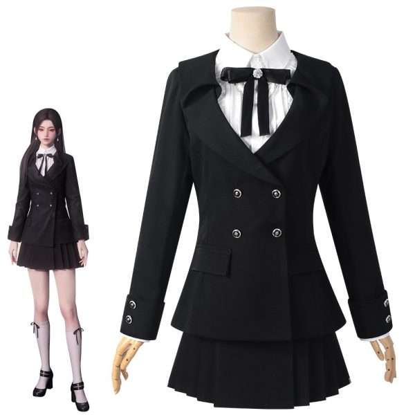 Meng Qimeng front view cosplay outfit in pastel dream theme