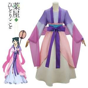 Front view of Maomao Moon Fairy cosplay costume with long flowing sleeves