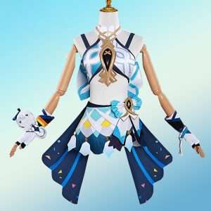 Front view of Genshin Impact Mualani cosplay outfit