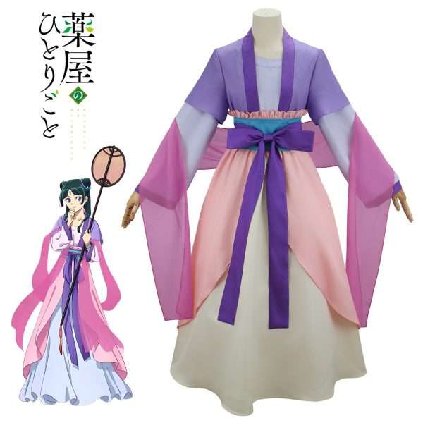 Front view of Maomao Moon Fairy cosplay costume with long flowing sleeves