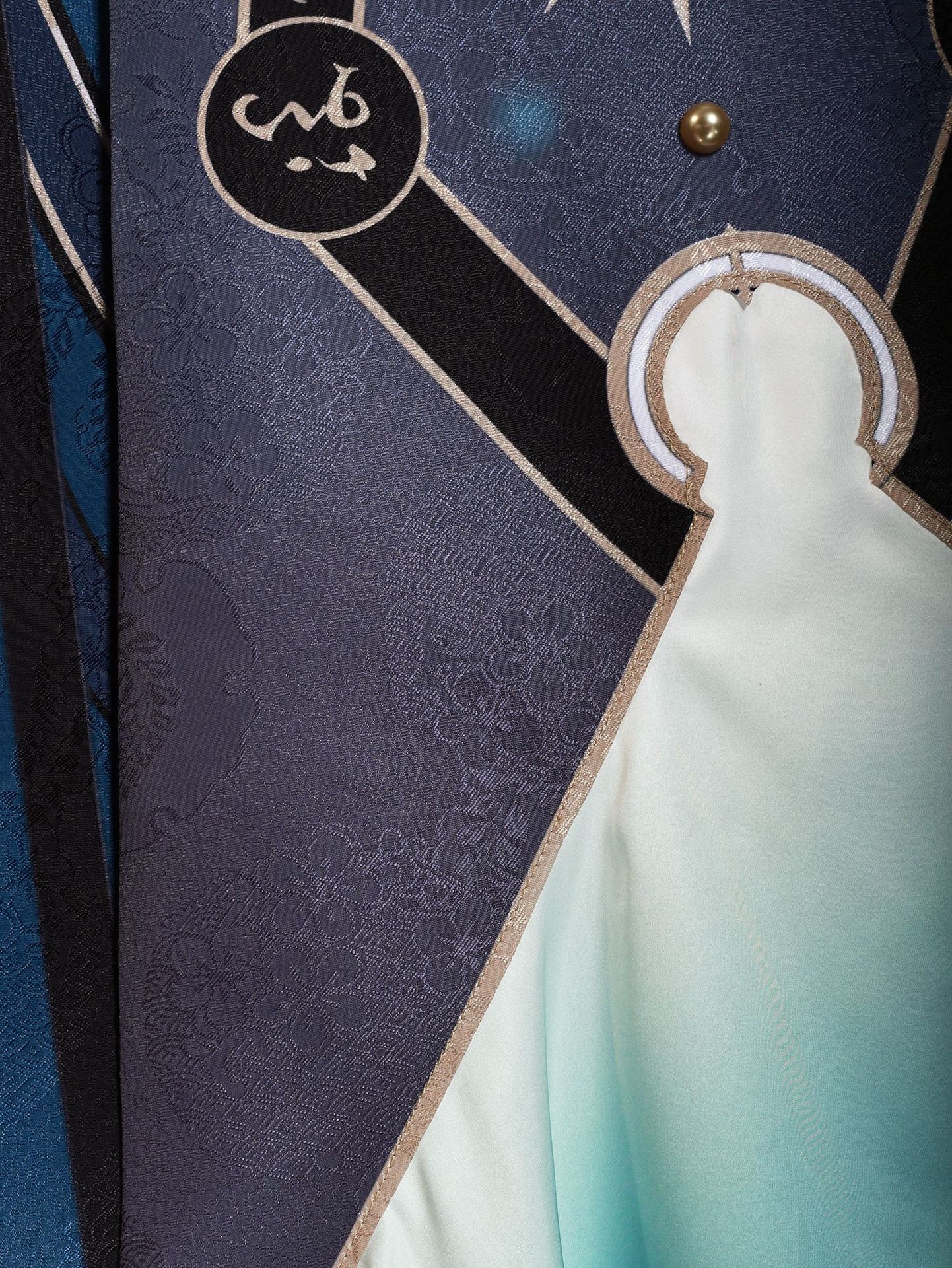 Close-up of Anaxa costume detailing and embroidery