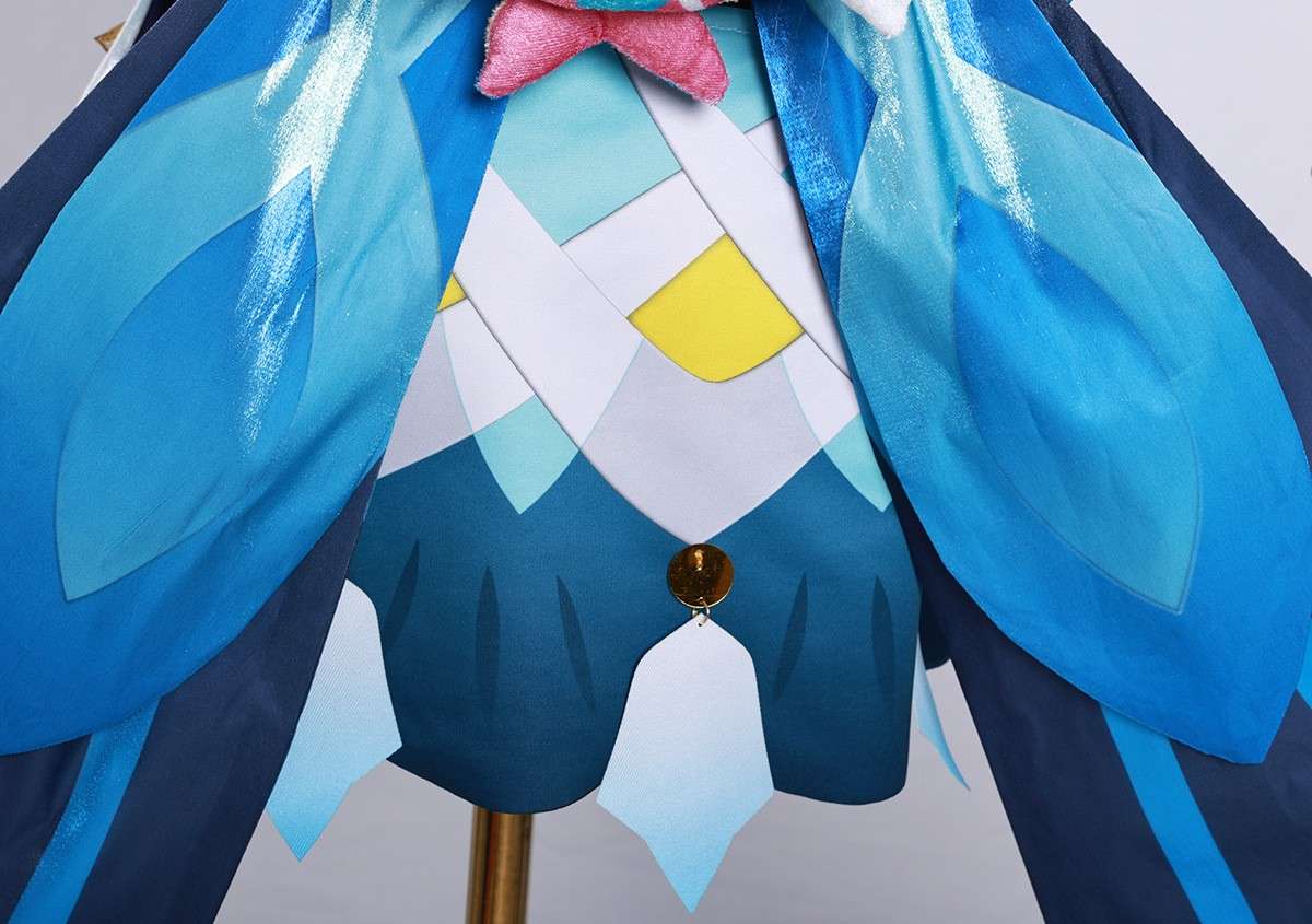 Close-up of Mualani costume accessories and fabric texture