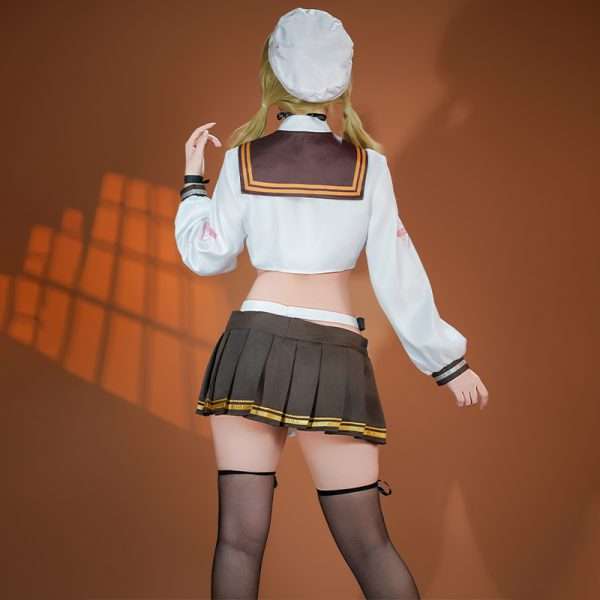 Rear view of Bridge cosplay outfit from NIKKE