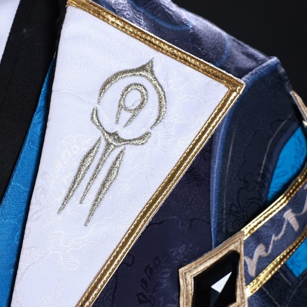 Close-up of Anaxa costume detailing and embroidery
