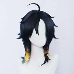 Kinich cosplay wig front braided view for Genshin Impact