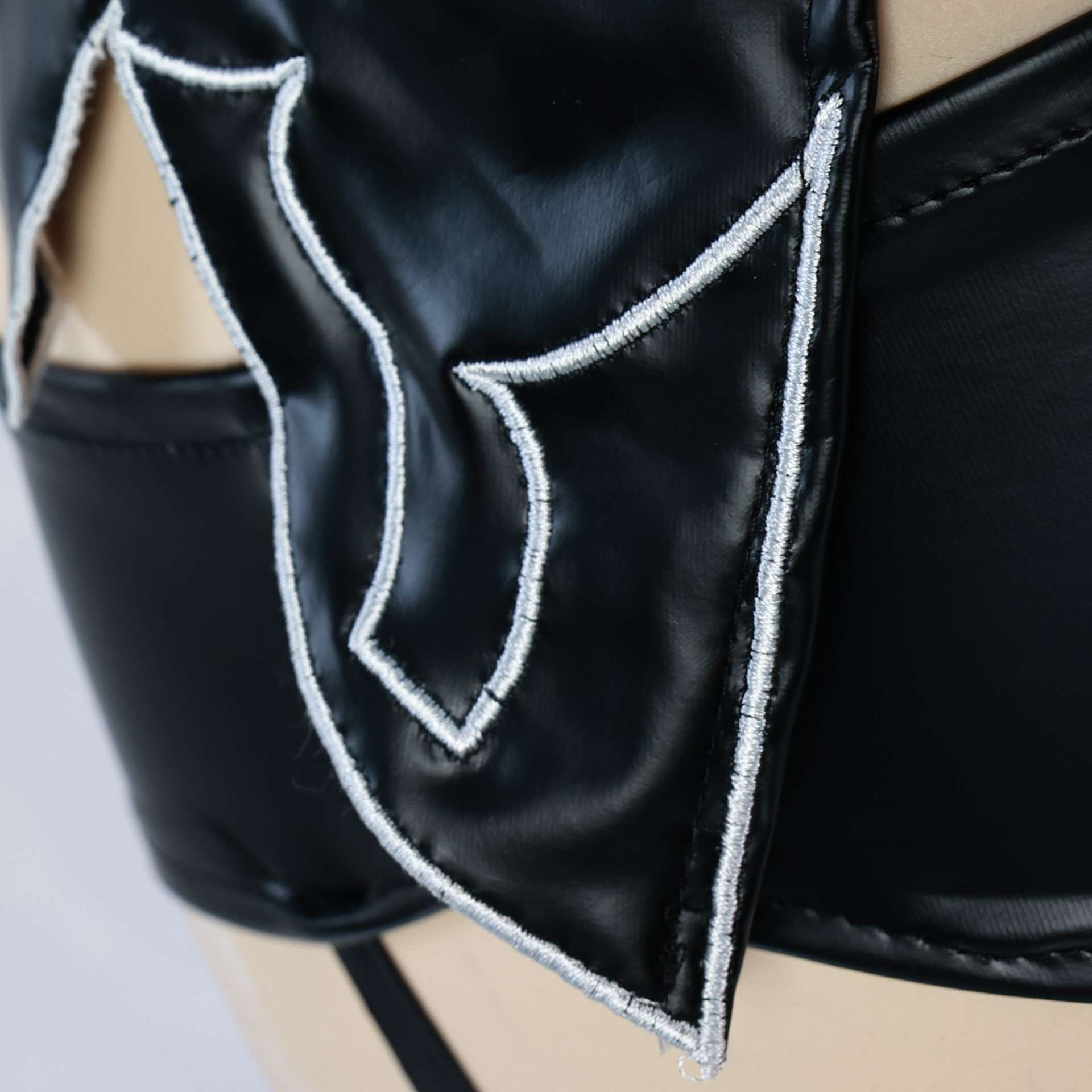 Close-up of fabric and stitching on A2 cosplay