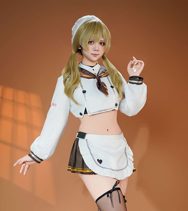Full front view of Bridge costume from NIKKE