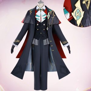 Front view of Alhaitham KFC limited skin cosplay outfit