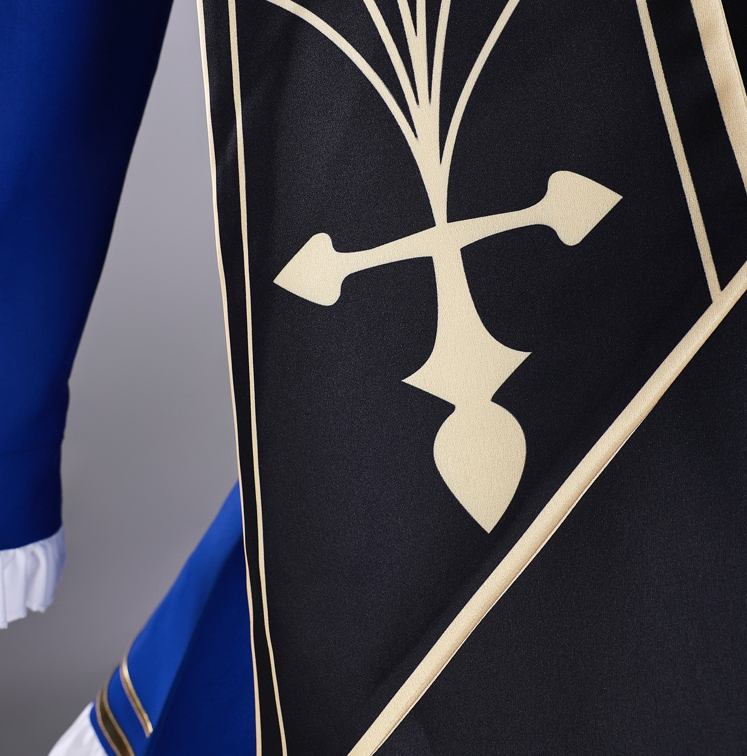 Zoom on Saber’s chest emblem and fabric