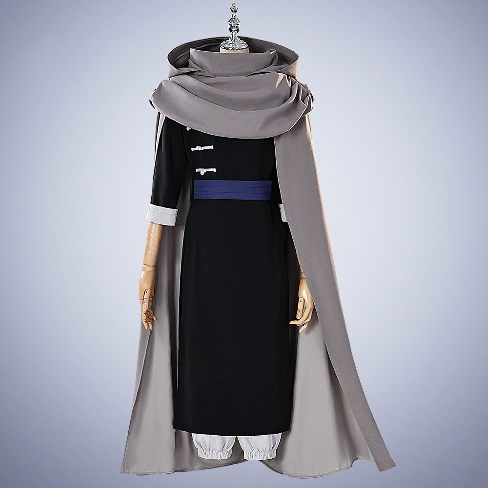 Fatos de cosplay Kamui preto e branco vista frontal