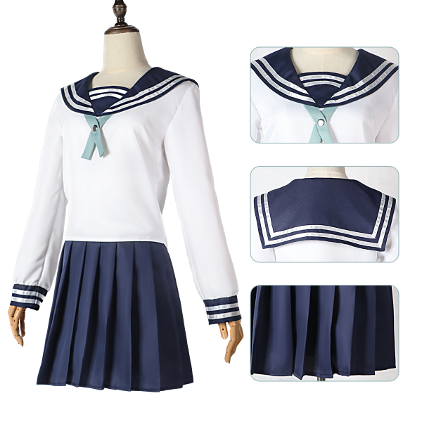 Front view of Riko Amanai school uniform cosplay