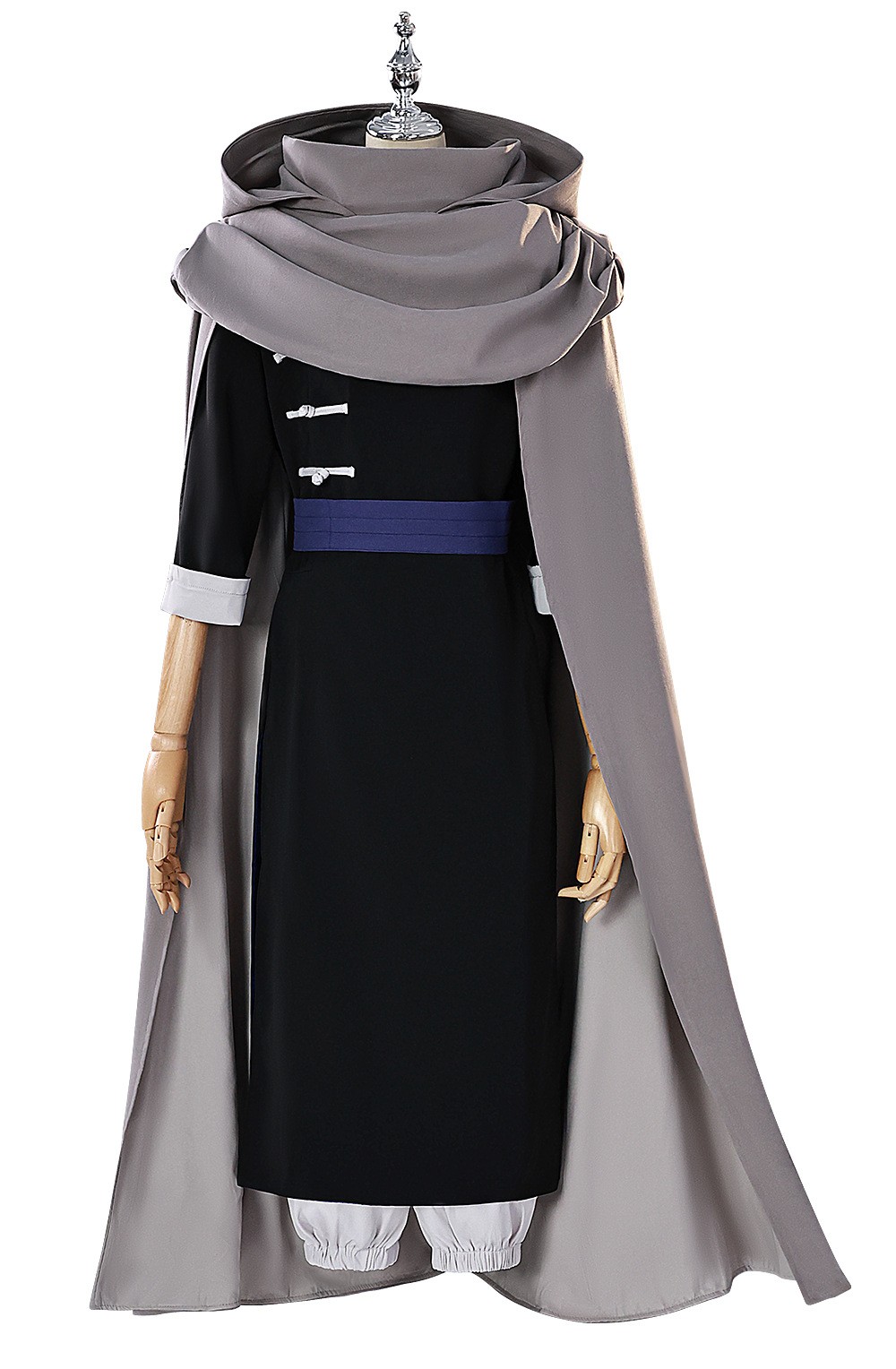 Fatos de cosplay Kamui preto e branco vista frontal