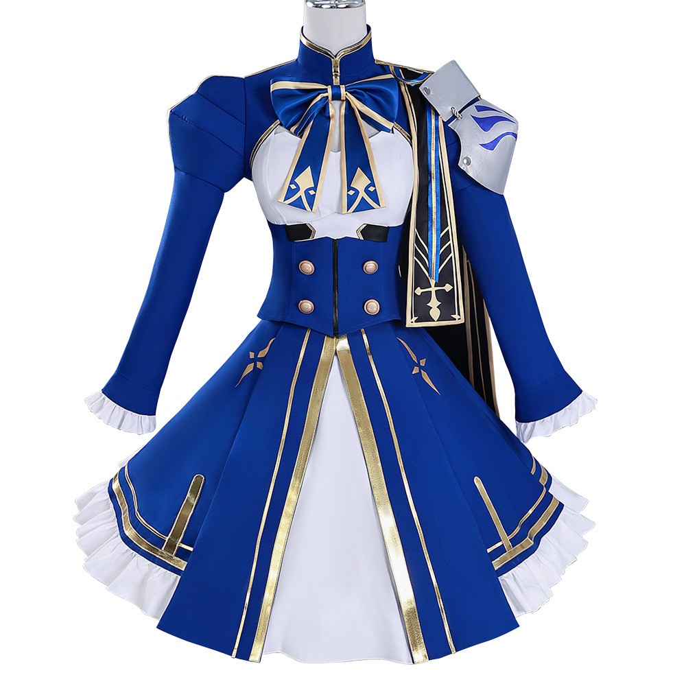 Vista frontal do fato Honkai × Fate Saber