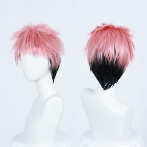 Front view of Yuji Itadori cosplay wig