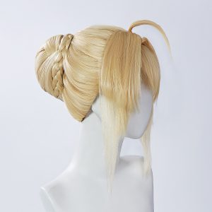 Tampak Depan Wig Cosplay Saber Collab untuk Honkai: Star Rail × Fate